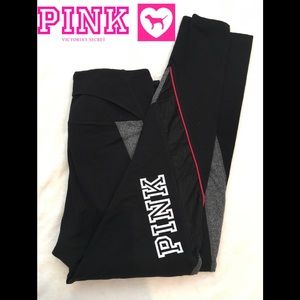 VS PINK YOGA GRAPHIC LOGO PANTS